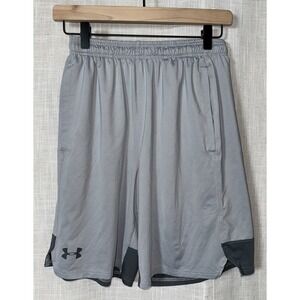 Men's‎ Under Armour Gray Silver Heat Gear Basketball Shorts S Small Loose